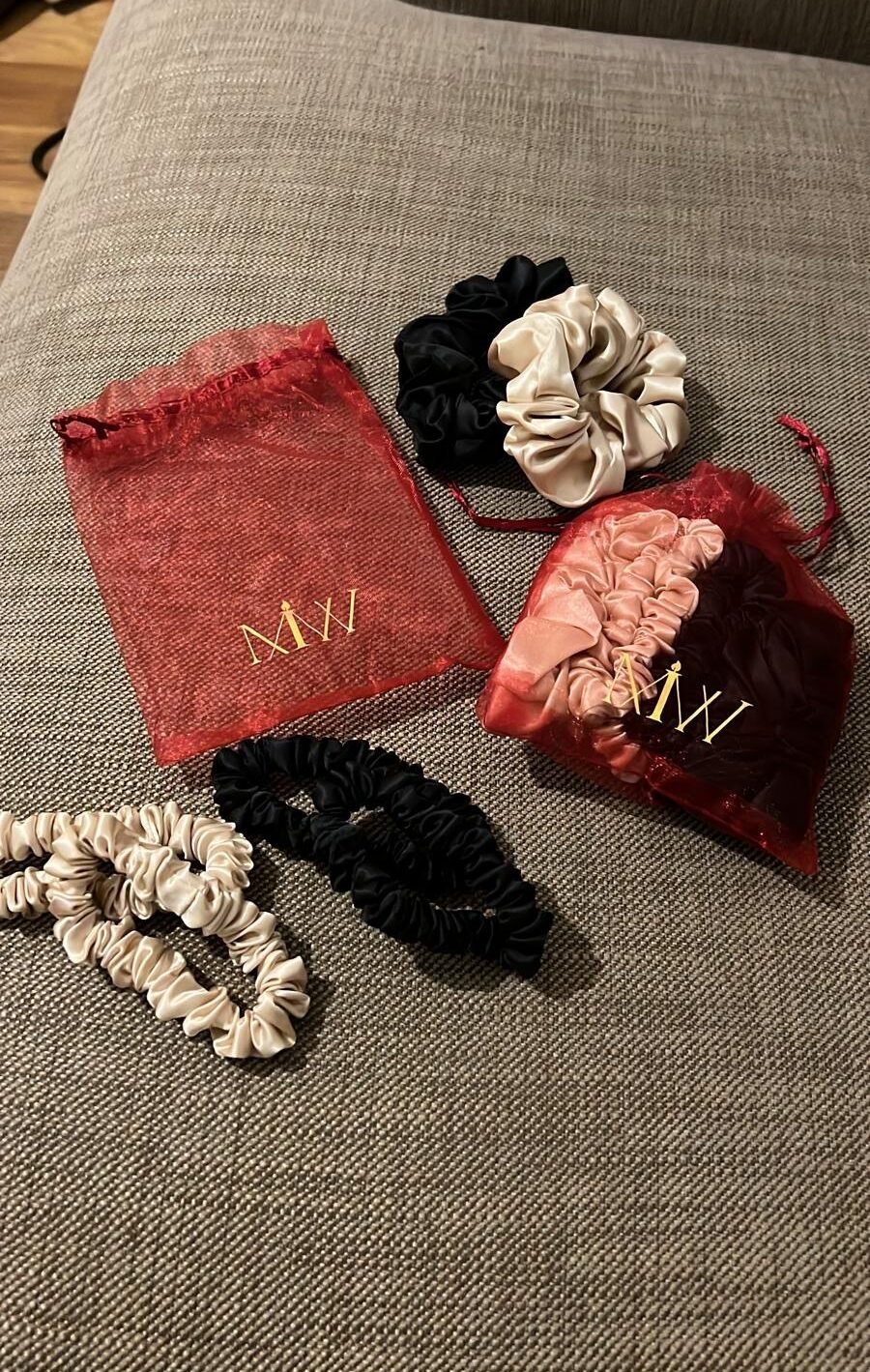 22 Momme 100% Pure Mulberry Silk Hair Scrunchies (Pack of 6)